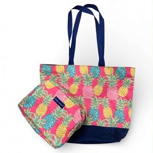 Simply Southern Pink and Blue Pineapple Tote